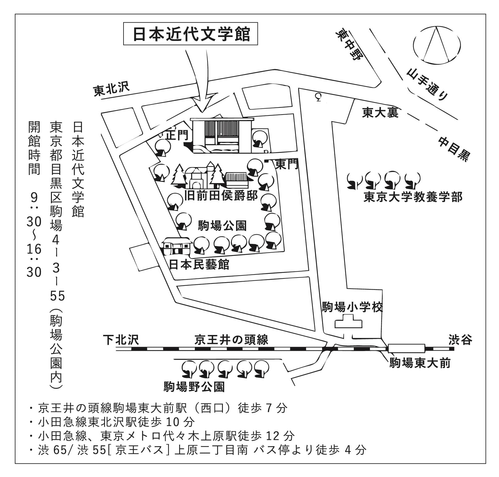 日本近代文学館MAP